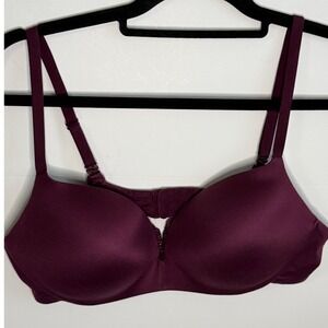 Victoria's Secret Plunge Bra 38B Plum Purple Smooth Molded Cup Fast Shipping